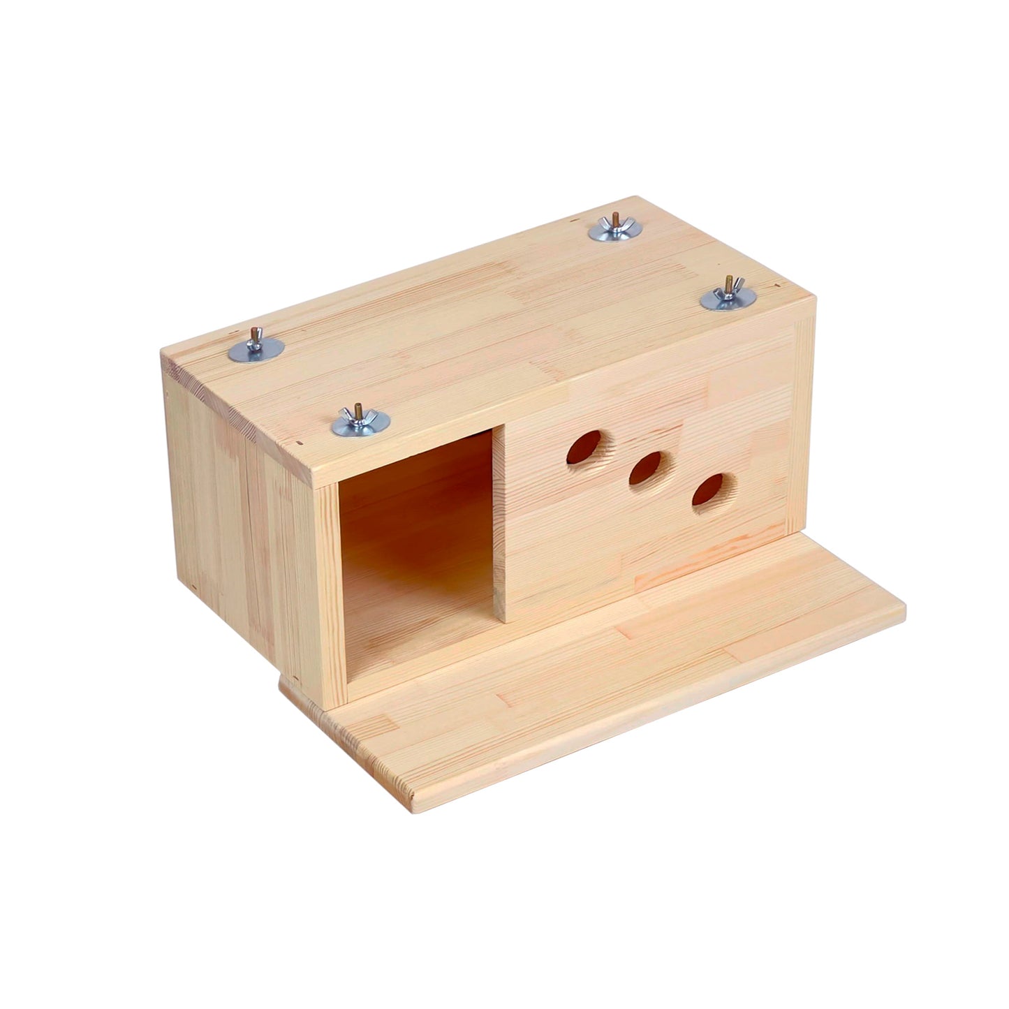 Wooden Chinchilla House – Kiln-Dried Pine. Natural Pet Hideout for Small Animals (Rabbits, Guinea Pigs, Degus)