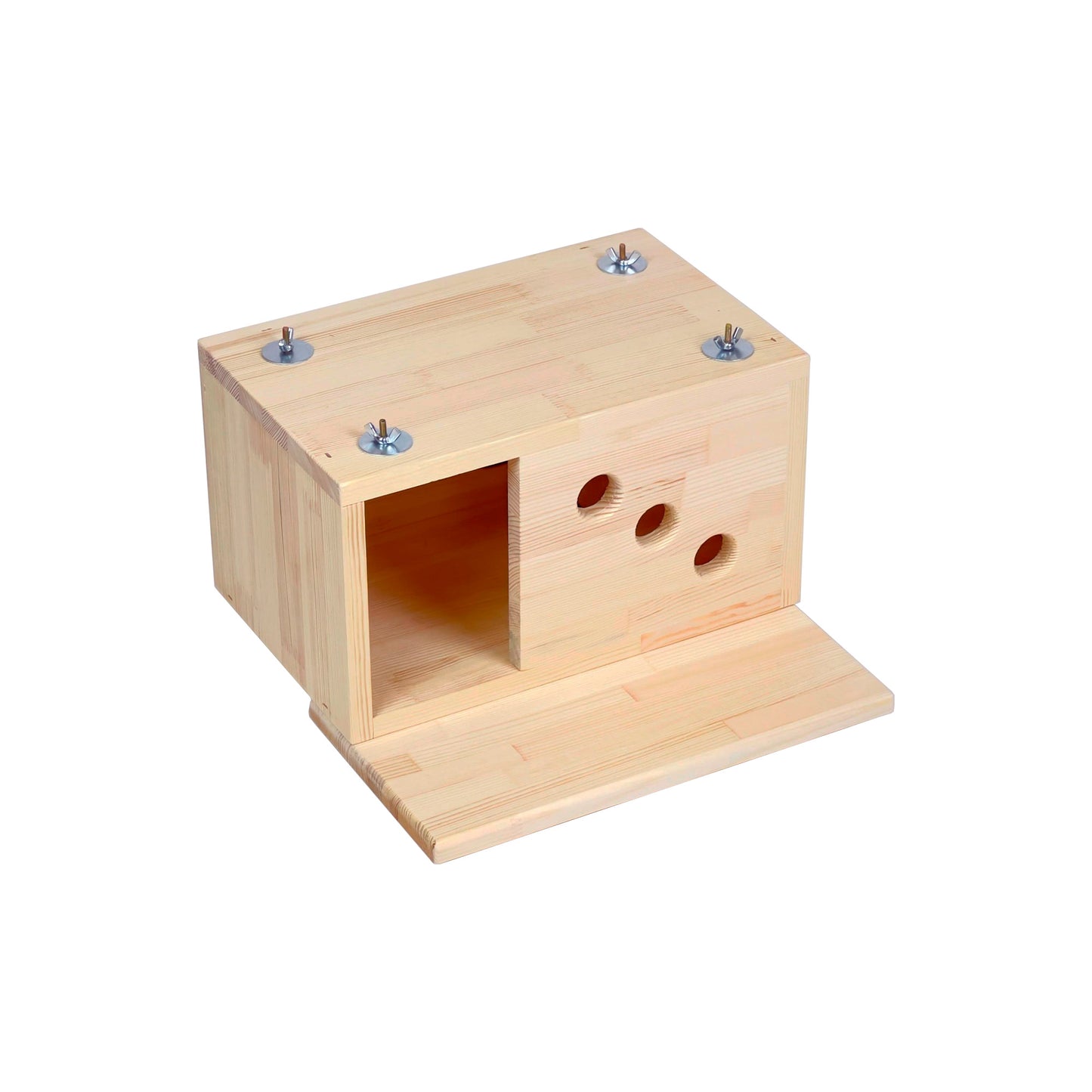 Wooden Chinchilla House – Kiln-Dried Pine. Natural Pet Hideout for Small Animals (Rabbits, Guinea Pigs, Degus)