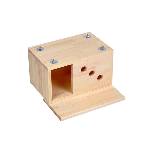 Wooden Chinchilla House – Kiln-Dried Pine. Natural Pet Hideout for Small Animals (Rabbits, Guinea Pigs, Degus)