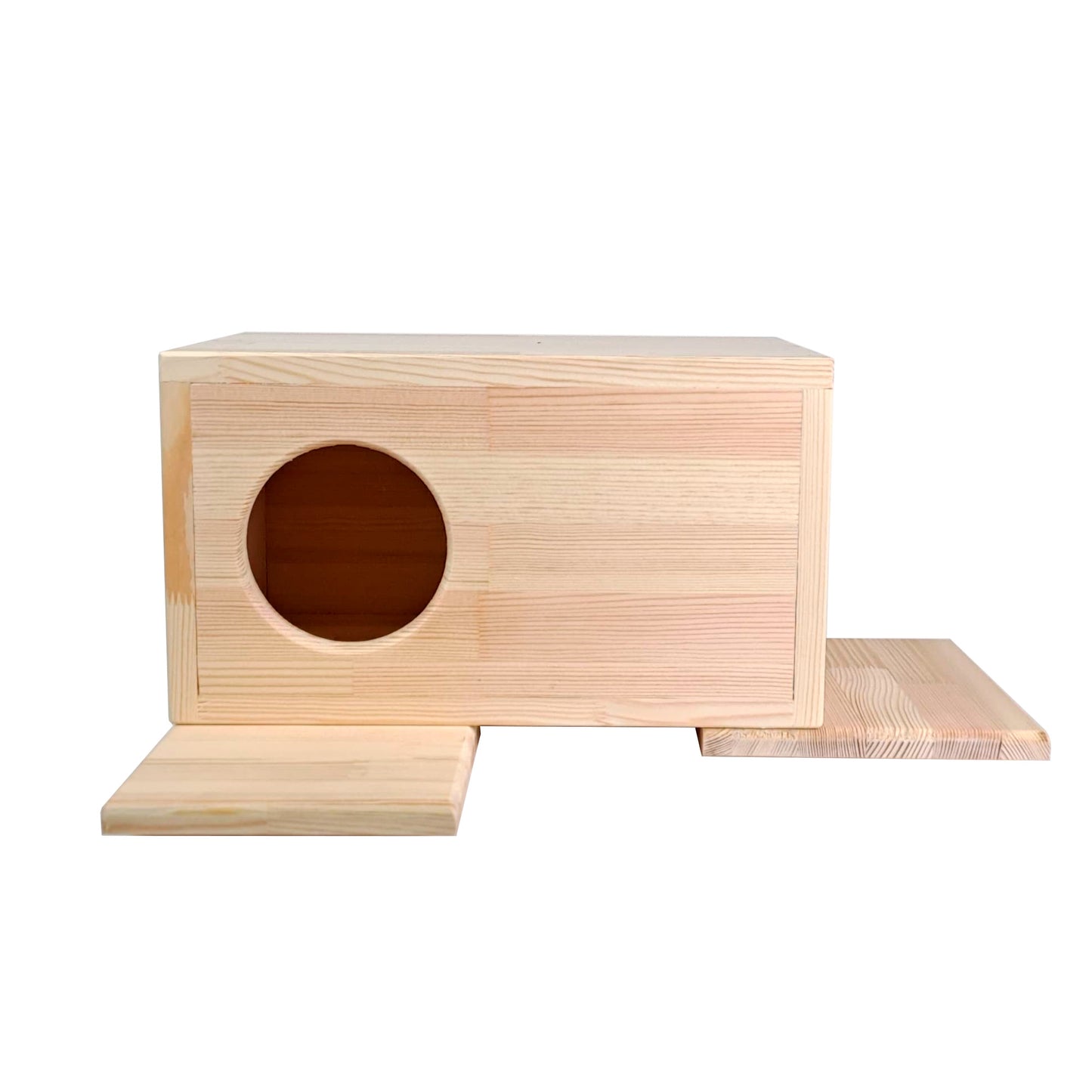 Wooden Chinchilla House – Kiln-Dried Pine. Natural Pet Hideout for Small Animals (Rabbits, Guinea Pigs, Degus)