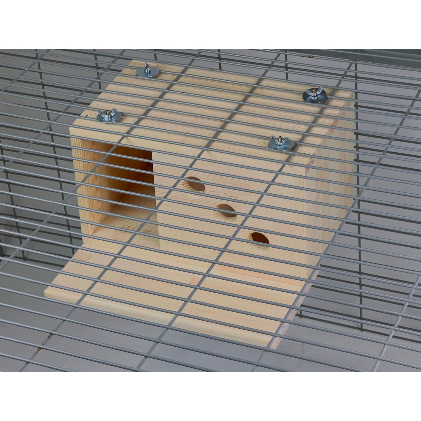 Wooden Chinchilla House – Kiln-Dried Pine. Natural Pet Hideout for Small Animals (Rabbits, Guinea Pigs, Degus)