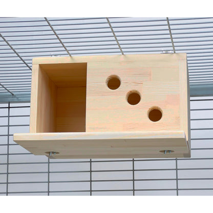 Wooden Chinchilla House – Kiln-Dried Pine. Natural Pet Hideout for Small Animals (Rabbits, Guinea Pigs, Degus)