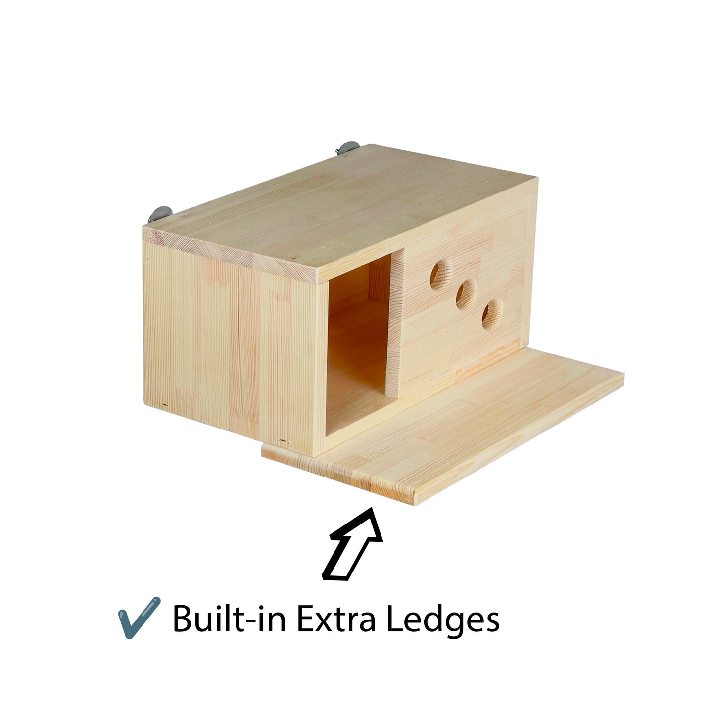 Wooden Chinchilla House – Kiln-Dried Pine. Natural Pet Hideout for Small Animals (Rabbits, Guinea Pigs, Degus)