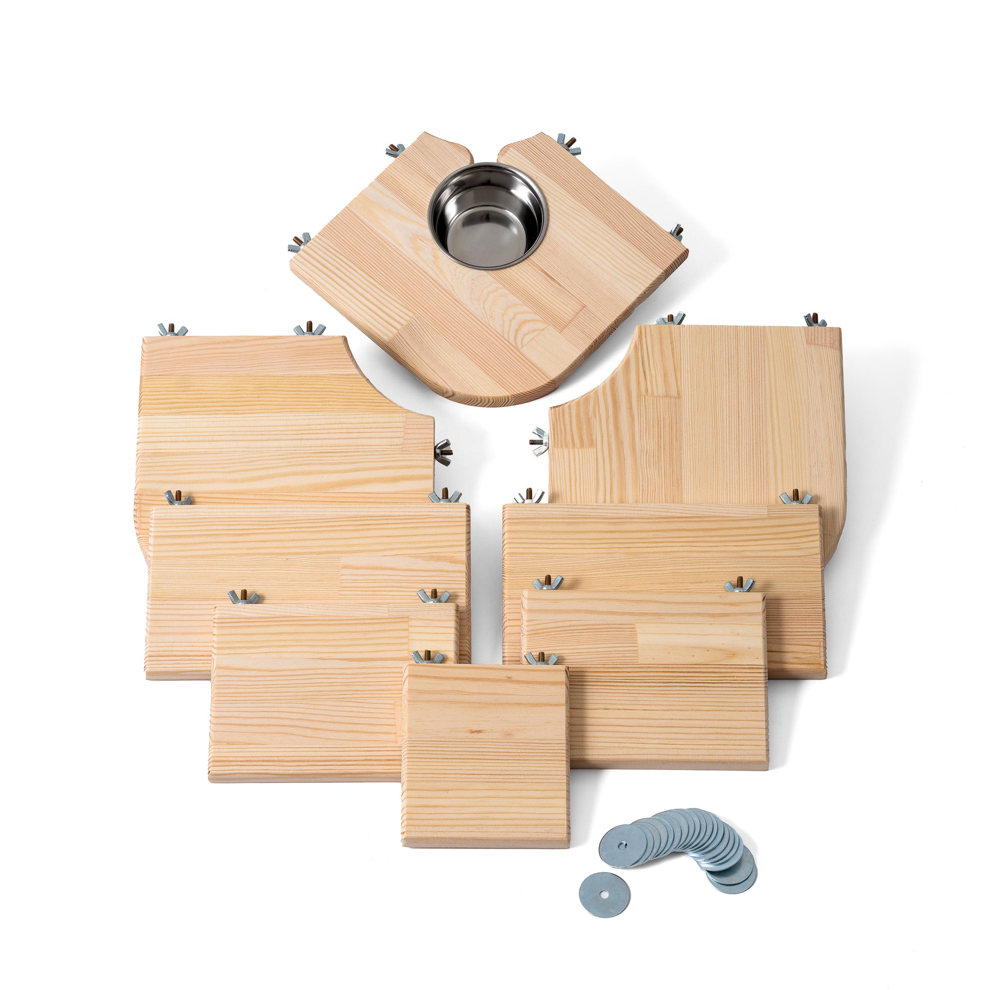 AMIDA Craft 8-piece kiln-dried pine shelf set for chinchillas, parrots, and other small pets
