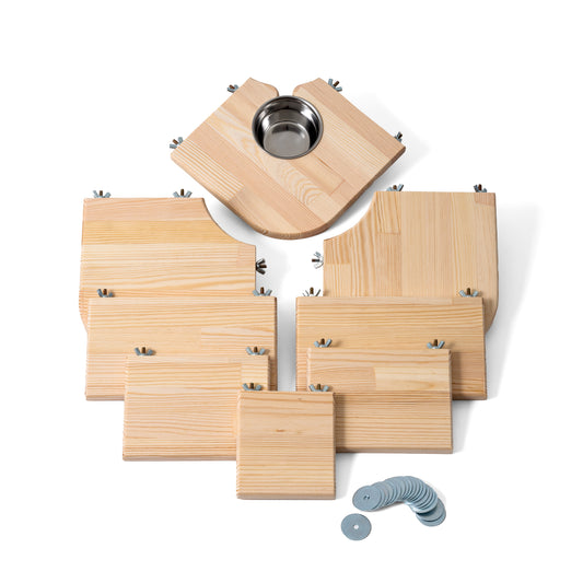 AMIDA Craft 8-piece kiln-dried pine shelf set for chinchillas, parrots, and other small pets