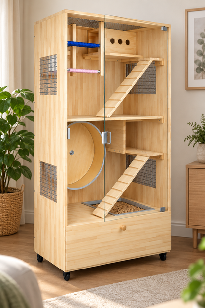 Chinchilla wooden Showcase