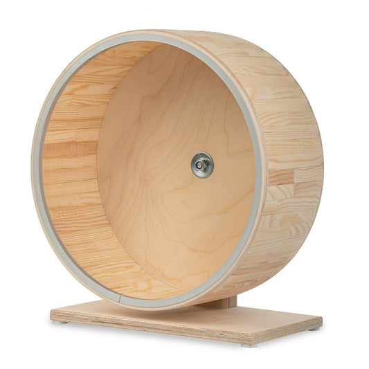 Running Wheel For Small Pets & Rodents on a free-standing stand with protection aluminum rim