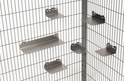 AMIDA Craft 6-piece stainless steel ledge set for chinchillas, parrots, and small pets