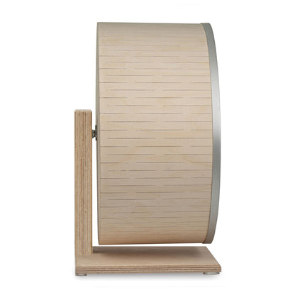 Extra-Wide Running Wheel for Tortoises and Small Pets 35 cm Diameter, 15 cm Wide, Silent Wooden Exercise Wheel with Stable Standing Base